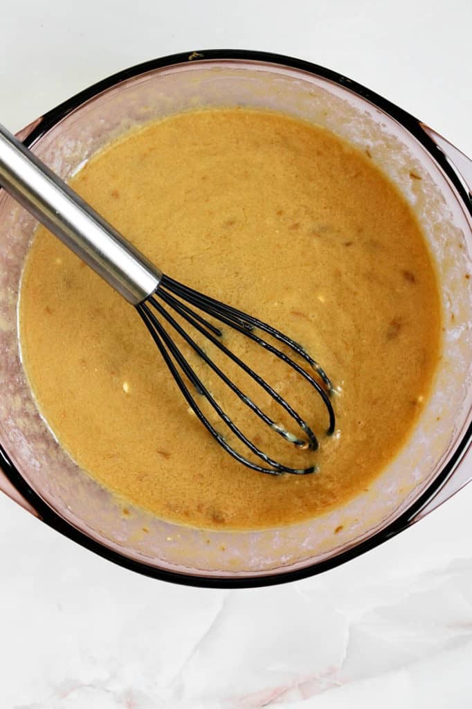 wet ingredients for apple cakes