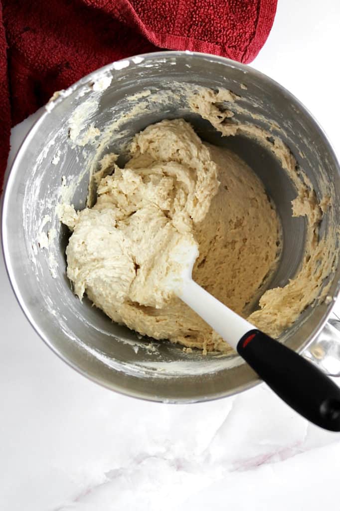 Batter for these mini holiday bundt cakes before adding cranberries