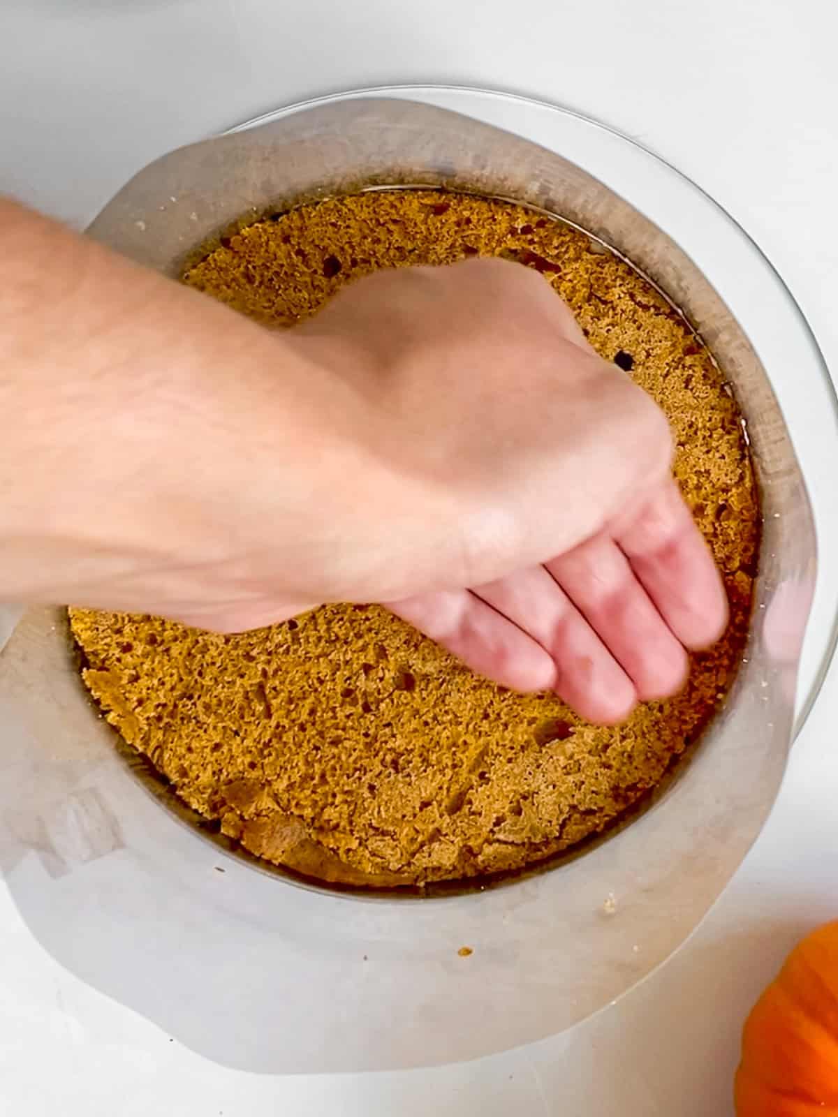 Repeat the frosting and crumb layers inside the cake ring.