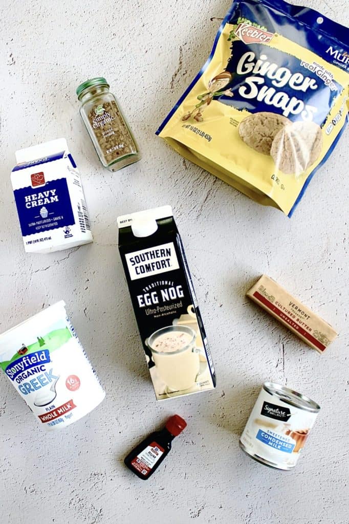 ingredients for no-bake eggnog pies