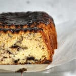 inside look at nutella ganache loaf cake