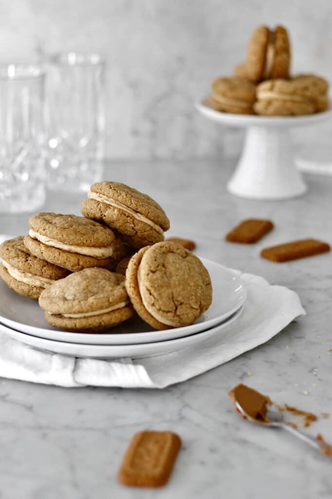stack of Biscoff butter cookie sandwiches