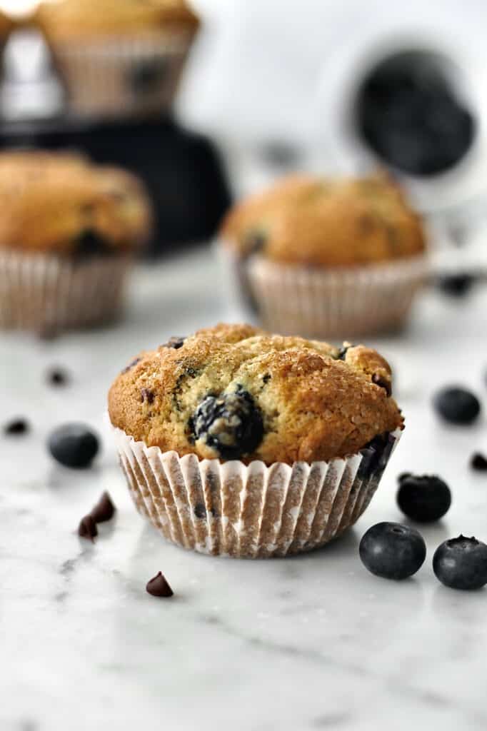 up-close image of a baked muffin