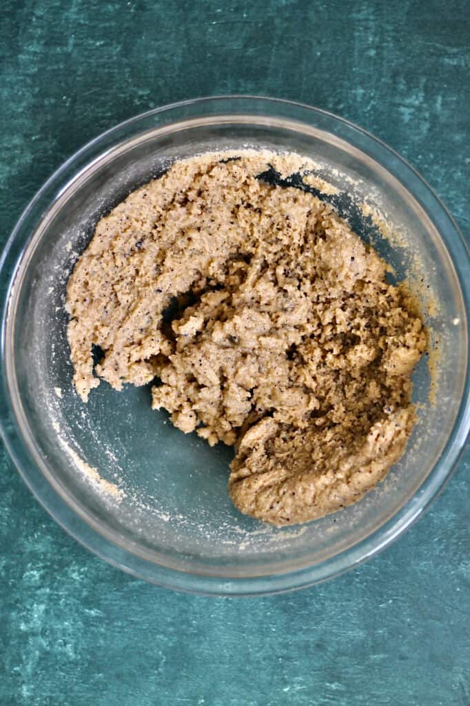 how the cookie dough appears before adding matcha powder to it
