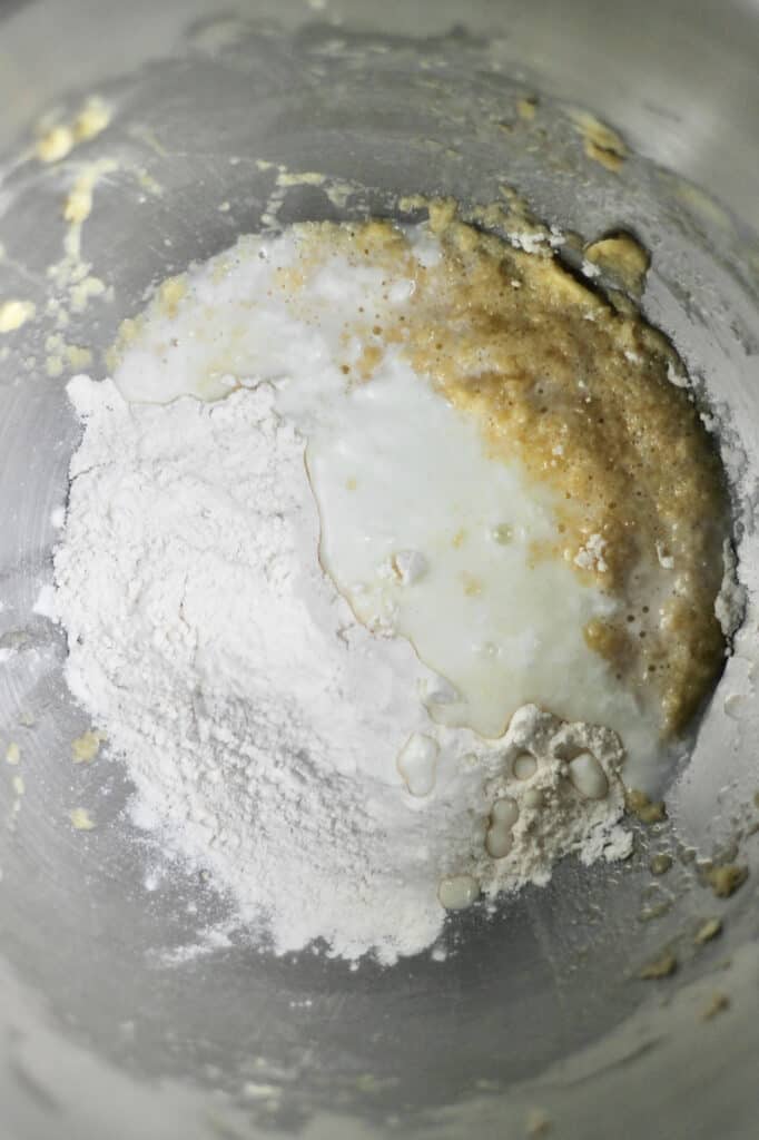 how batter for vanilla cupcakes will look in mixing bowl