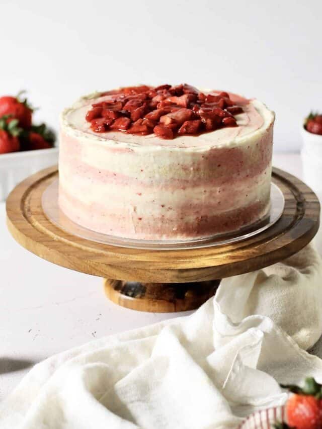 Vanilla Cake with Strawberry Filling for  Valentine’s Day Story