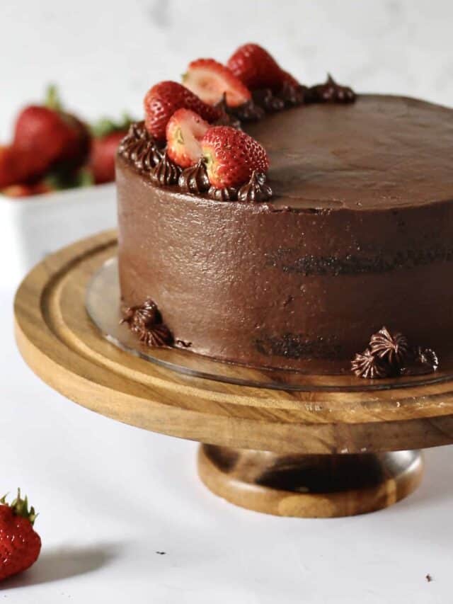 Baking Chocolate Cake with Strawberry Filling Story