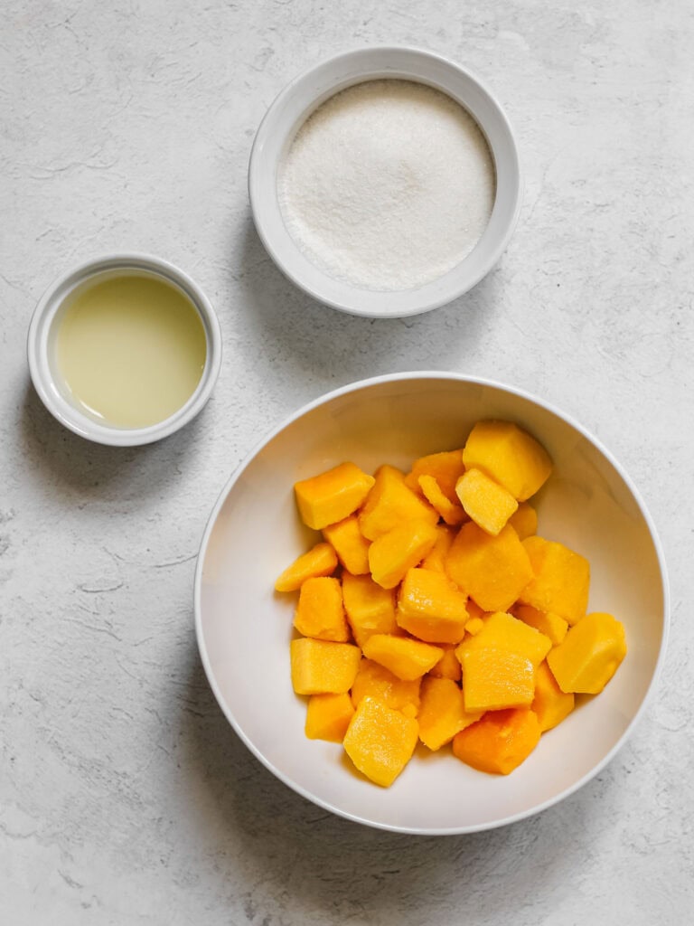Ingredients for mango filling.
