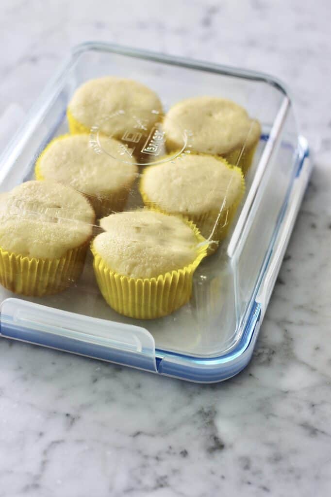 cupcake container with closed lid