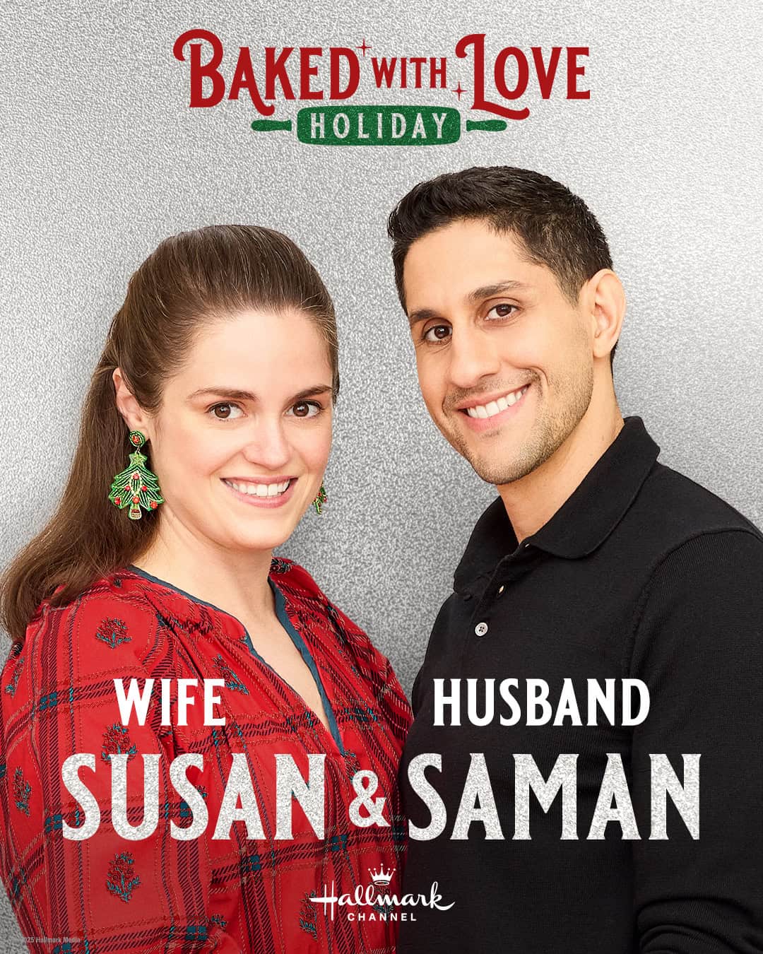 Headshot of Susan and Saman for Hallmark's Baked with Love promotional poster.