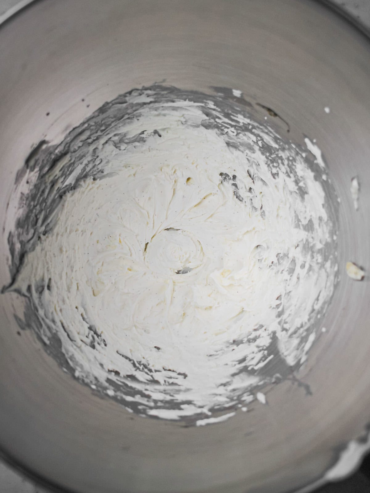 Whipping mascarpone cream for holiday trifle.