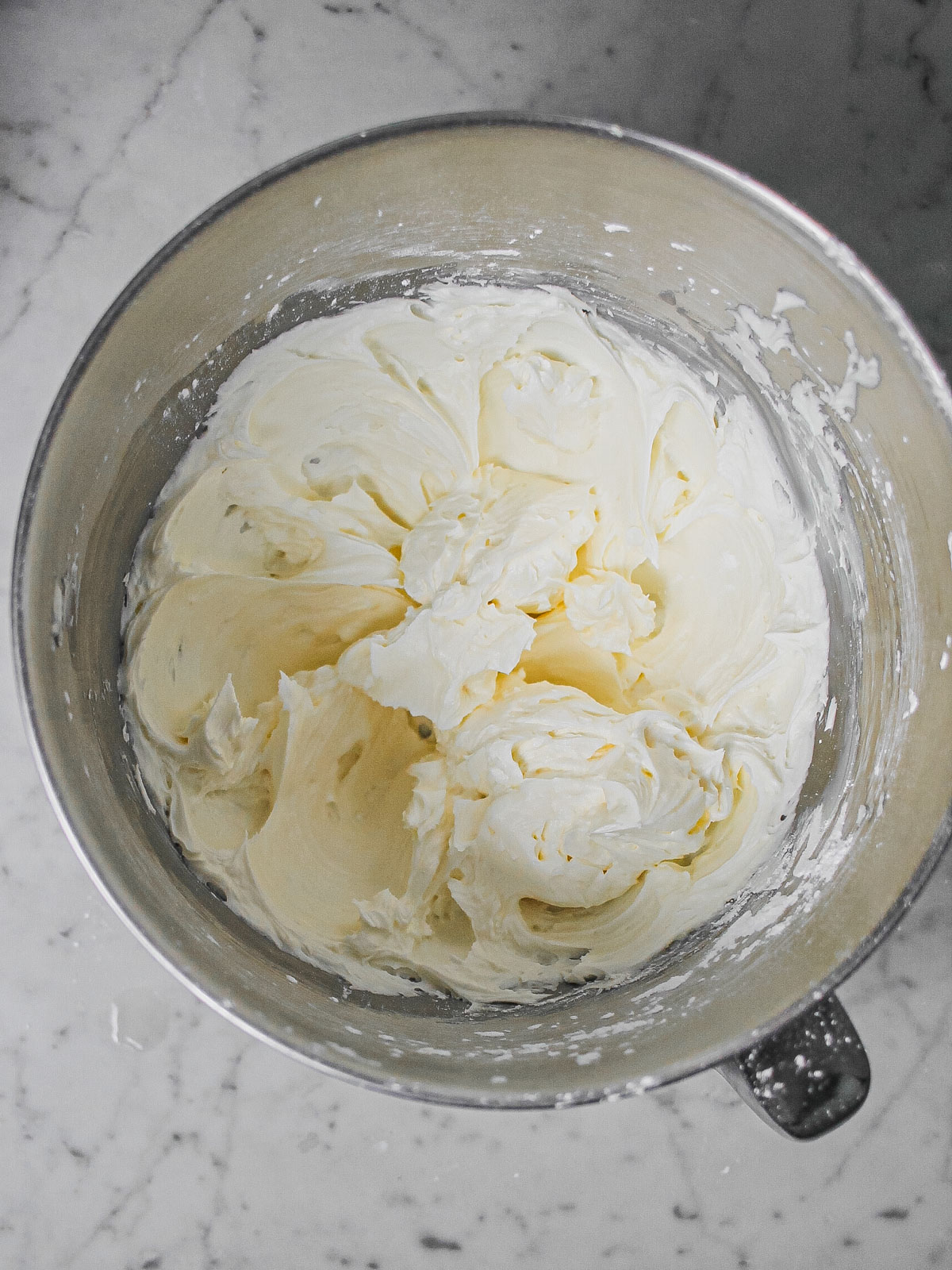 Creamed butter and sugar for Sidi Joon's orange cake.