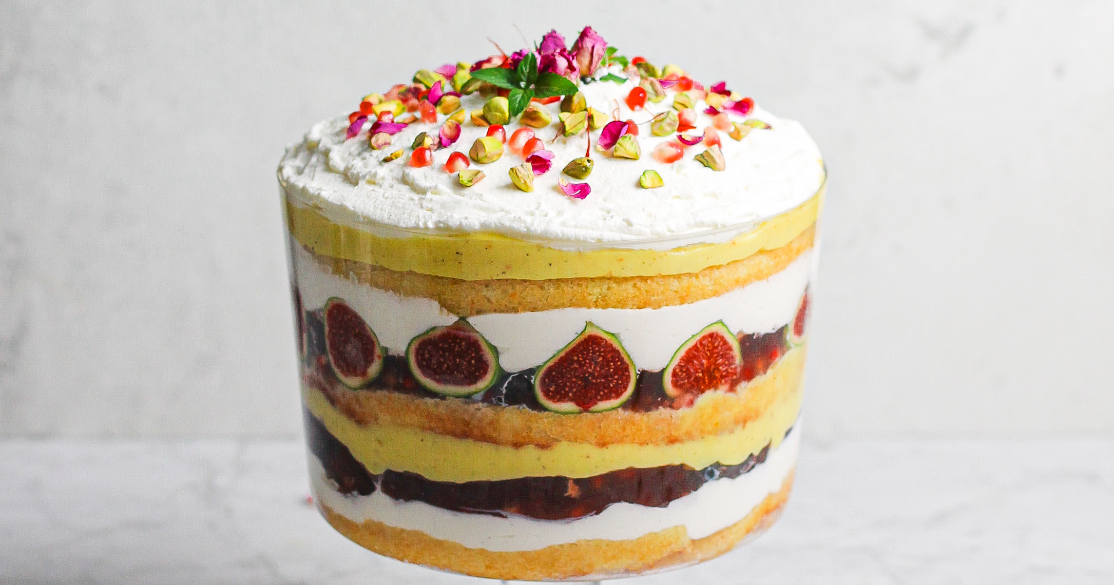 Hero shot of saffron orange trifle.