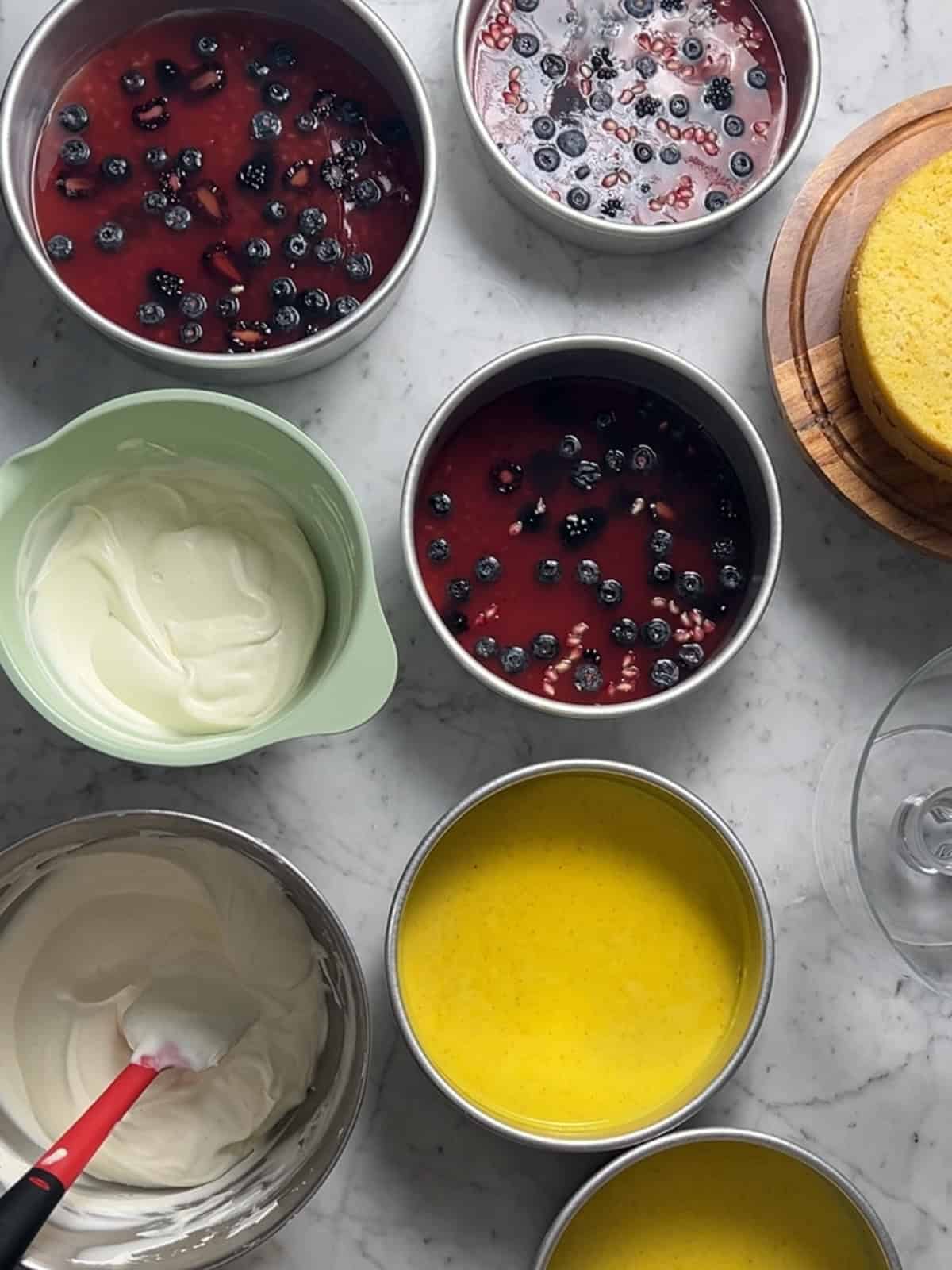 Ingredients for Saffron Orange Trifle with Cardamom.
